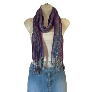 Vintage Y2K Purple Whimsigoth Neck Scarf: 90s 00s.